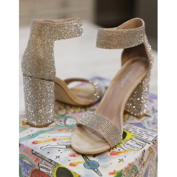 Jeffrey Campbell Lindsay Crystal Rhinestone Sparkle And Shine Heels Size 6.5 - Picture 2 of 12